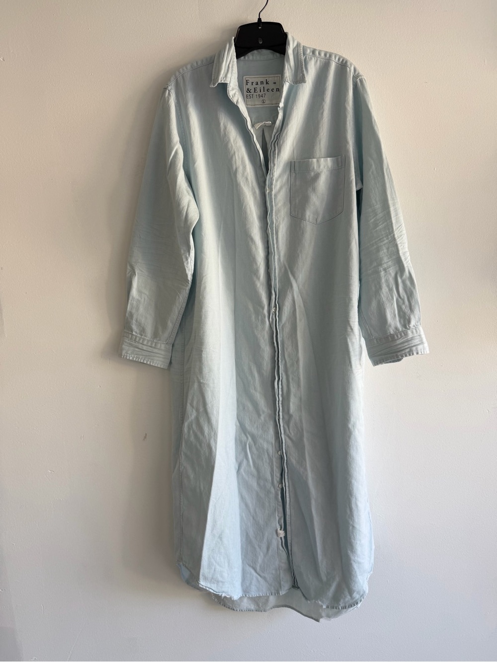 New! Frank & Eileen Classic Blue Rory Shirt Midi Dress Size Large 8423 - Picture 6 of 16